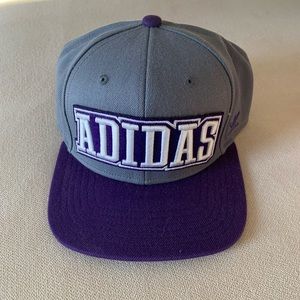 Adidas Original, Adjustable, Flat Brim, Purple and Grey